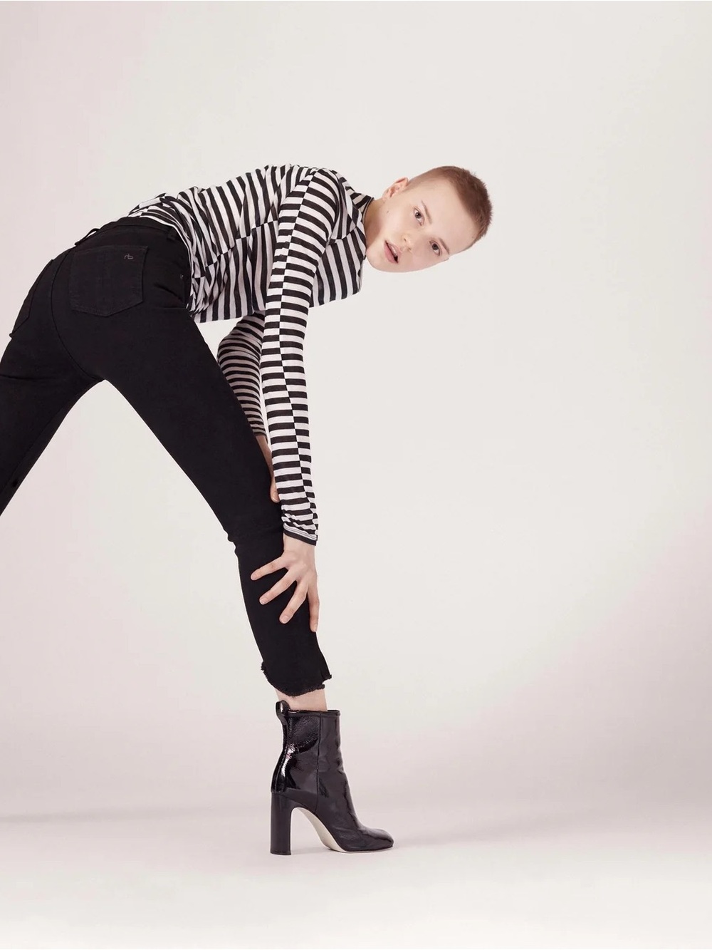rag & bone dark indigo High-Rise Skinny Jeans with ankle zippers - 27